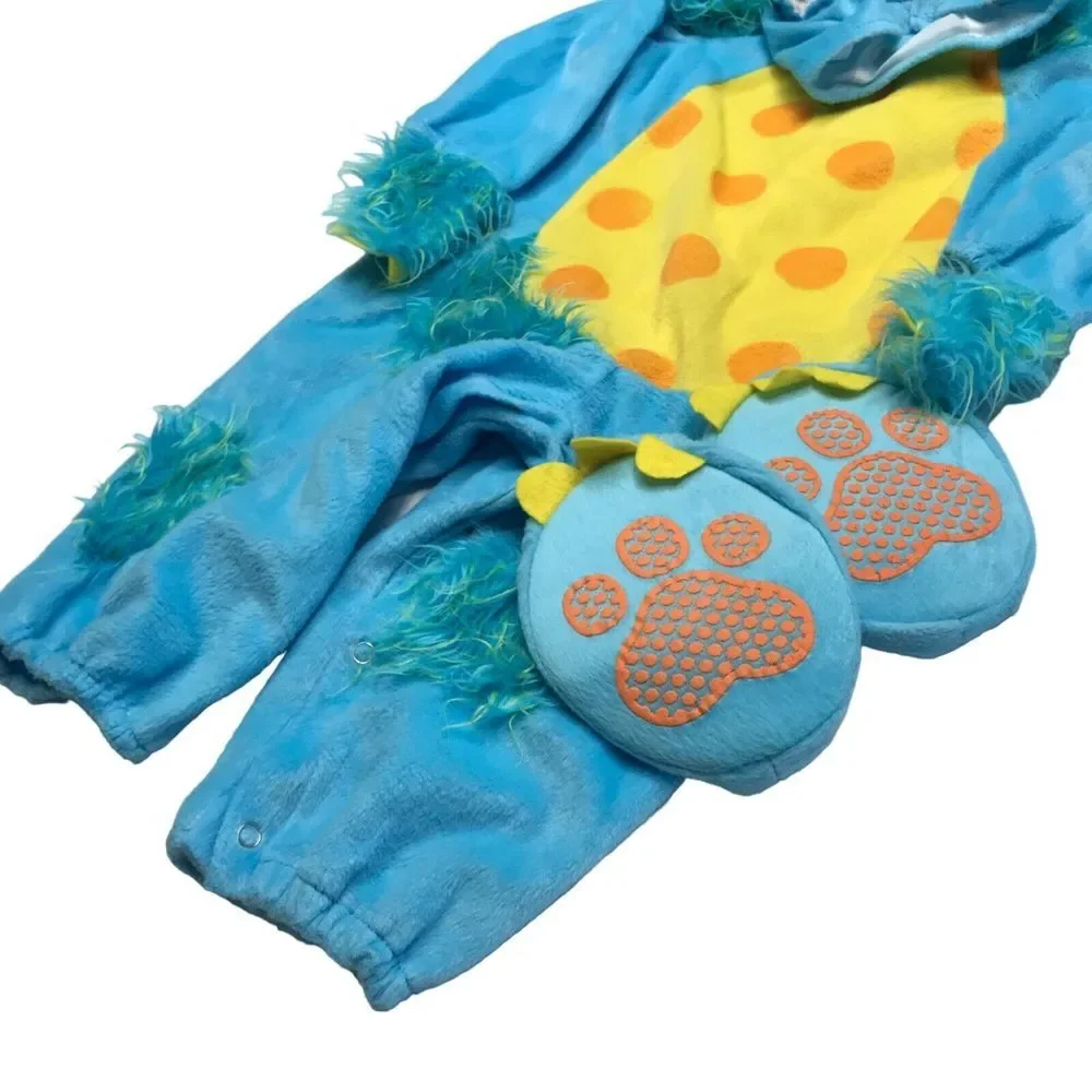 Lil Monster Costume infant Toddler Medium 12-18 months dress up hat‎ blue snap